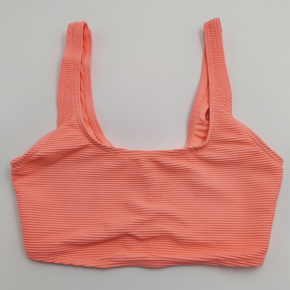 Billabong Bikini Top Womens S/8 Peach Brand New Ribbed Tanlines Longer Tank - Picture 2 of 9